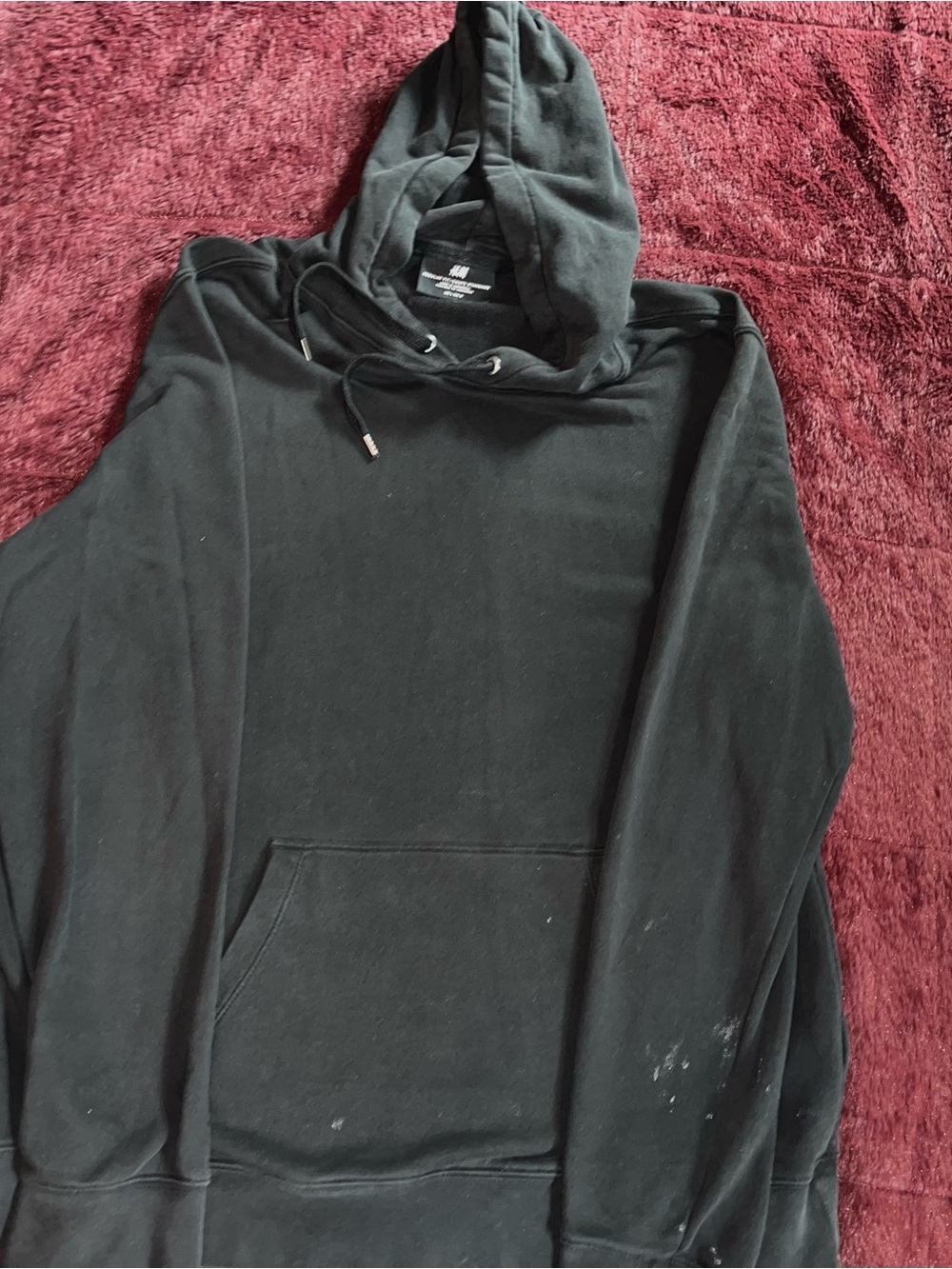 H&M Black Men's Pullover Hoodie with Kangaroo Pocket